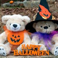 teddybären, die halloween-grafik feiern foto