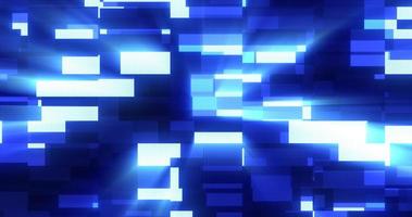 abstrakte leuchtende hellblaue futuristische energielinien und streifen rechteckige magische hallo-tech, die horizontal fliegen. abstrakter Hintergrund foto