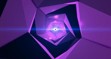 Abstrakter lila beweglicher Tunnel aus industriellen futuristischen Hi-Tech-Segmenten, abstrakter Hintergrund foto