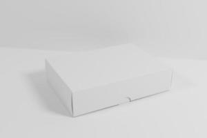 weiße Verpackungsbox zur Produktpräsentation auf 3D-Rendering foto