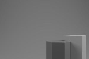 illustration produktanzeige auf 3d-rendering mit grauem podium foto