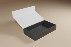 leere White-Box-Verpackung für die Produktpräsentation auf 3D-Rendering foto