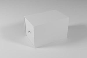 3D-Render-White-Box-Verpackung für die Markenpräsentation foto