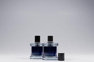 3D-Rendering Zwei Parfümflaschen für Markenmodelle foto