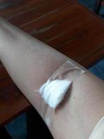 Venenpunktionsspritze Blut foto