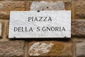 Piazza della Signoria-Schild foto