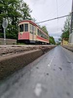 alte New Yorker Straßenbahn roter Wagen 1939 foto