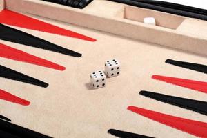 Backgammon. ein Doppel, zwei Sechs foto