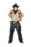 junger Mann als Cowboy verkleidet foto