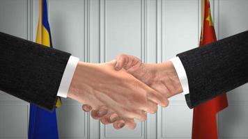 bosnien und herzegowina und china offizielles geschäftstreffen. Diplomatie-Deal. Handschlag des Partners