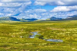 wunderschönes berg- und landschaftsnaturpanorama rondane nationalpark norwegen. foto