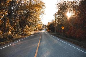 Herbst Sonnenuntergang Straße foto