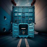 Containerbetrieb in Hafenserie foto