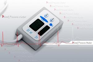 digitale Illustration des Blutdruckmessgeräts im farbigen Hintergrund foto