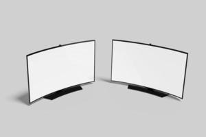 Foto leeres weißes Smart-TV-Bildschirmmodell