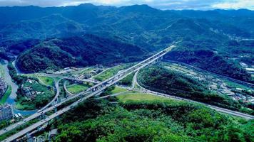 Luftaufnahme des Autobahnkreuzes 3 Muzha foto