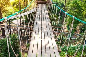 Hängebrücke, Gehweg zum Abenteuerlichen, Querweg zur anderen Waldseite foto