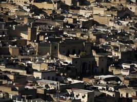 Luftbild Panorama der Medina von Fez el Bali in Marokko. fes el bali wurde zwischen 789 und 808 n. Chr. als hauptstadt der idrisidendynastie gegründet. foto