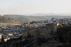 Luftbild Panorama der Medina von Fez el Bali in Marokko. fes el bali wurde zwischen 789 und 808 n. Chr. als hauptstadt der idrisidendynastie gegründet. foto