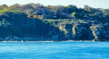 extrem riesiger großer surferwellenstrand la punta zicatela mexiko. foto