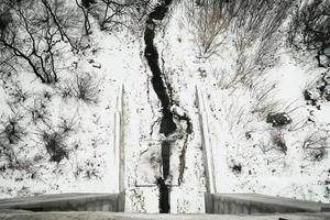 Blick vom Viadukt im Winter foto