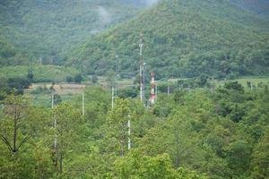 Telekommunikationstürme im Wald foto