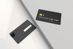 3D schwarze Kreditkarte ein Geschäftskonzept foto