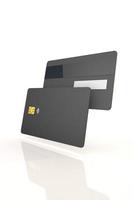 mockup-kreditkarte ein 3d-geschäftskonzept mit schwarzer karte foto