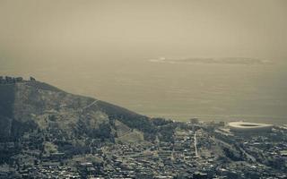 Panoramablick auf Kapstadt, Südafrika vom Tafelberg. foto