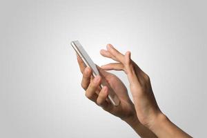 Frau Hand hält Smartphone leeren Bildschirm