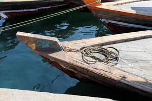 Hanf Seil zum Festmachen Boote und Yachten. foto