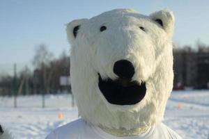 Eisbär. Wachstumspuppe Bär. Wintersymbol. Eisbär. foto