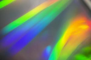 Regenbogen holographischer Bokeh-Hintergrund. mehrfarbige Farbüberläufe. foto