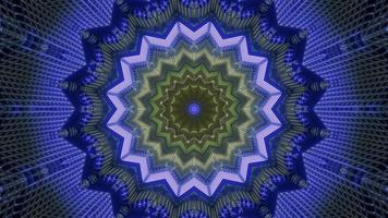 blaue und grüne Lichter und Formen Kaleidoskop 3d Illustration für Hintergrund oder Tapete foto