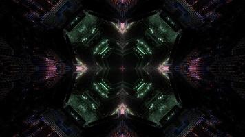 buntes Licht und Formen kaleidoscope 3d Illustration für Hintergrund oder Tapete