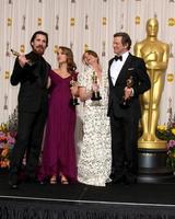 Los Angeles 27 - Christian Bale, Natalie Portman, Melissa Leo, Colin Firth im Presseraum bei den 83. Academy Awards im Kodak Theatre, Hollywood und Highland am 27. Februar 2011 in Los Angeles, ca foto