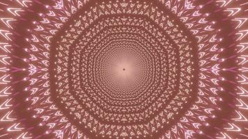 braune, rosa und weiße Lichter und Formen Kaleidoskop 3d Illustration für Hintergrund oder Tapete foto