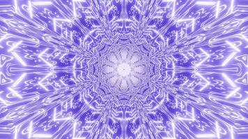 blaue und weiße Lichter und Formen Kaleidoskop 3d Illustration für Hintergrund oder Tapete