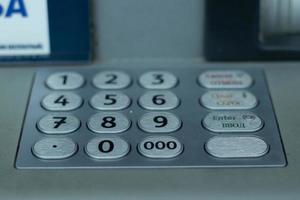 Terminal Geldautomat Tastatur schließen oben foto