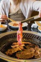 Koreanisch Grill Fleisch und Gemüse Essen foto