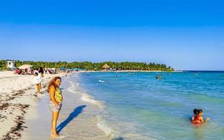 playa del carmen Quintana roo Mexiko 2021 tropisch Karibik Strand klar Türkis Wasser playa del carmen Mexiko. foto
