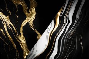 elegant Schwarz, Weiss, und Gold Marmor Hintergrund Textur zum verwenden im Design Projekte foto