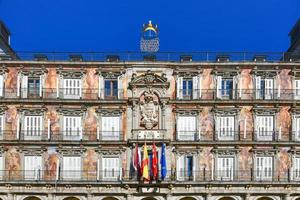 Platz Bürgermeister im Madrid, Spanien. es war Einmal das Center von alt Madrid. es war zuerst gebaut 1580-1619 während das Herrschaft von philip iii. foto