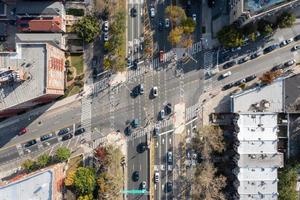 Antenne Straßenbild Aussicht lange Ozean Allee im Brooklyn, Neu York. foto