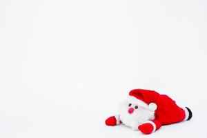 Santa claus Puppe auf isoliert auf Weiß Hintergrund, Weihnachten Dekoration foto