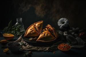 hingeben im das Reich Aromen von Latein Amerika mit unser Empanadas. lecker Bilder Vitrine traditionell, Straße Essen, und Gourmet Stile von diese Geliebte Gericht foto