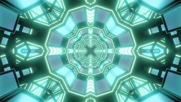 Grün und Weiß 3d Tunnel Kaleidoskop Design Illustration für Hintergrund oder Tapete foto