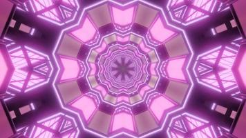 rote, rosa und lila 3D-Tunnelkaleidoskop-Designillustration für Hintergrund oder Tapete foto