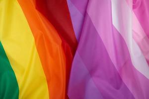 Flagge ein Symbol von das lgbt Gemeinschaft, Symbol von Freiheit von Wahl von Lesben, Schwule foto