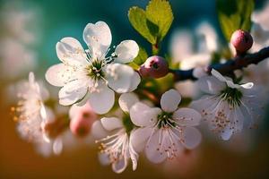 schön Kirsche Baum mit zärtlich Blumen. tolle Frühling blühen foto